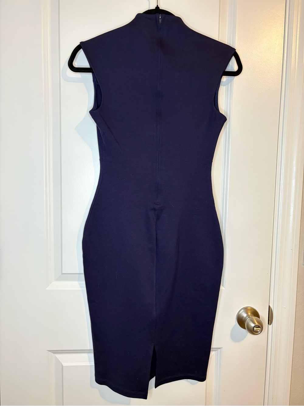 Women’s Sleeveless Navy Bodycon midi Dress - Picture 2 of 6
